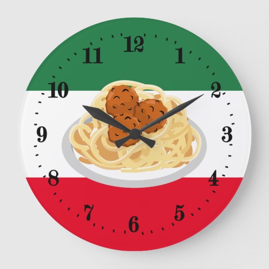 Italiaanse "spaghetti"-kogels decor grote klok (Voorkant)