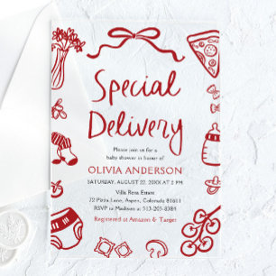 Italiaanse Speciale Levering Whimsical Baby Shower Acryl Uitnodigingen