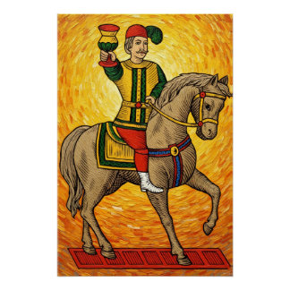 Italiaanse speelkaarten - Cavalier van Bekers, Sco Perfect Poster