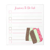 Italiaanse spumoni ijskap die is gepersonaliseerd notitieblok (Voorkant)