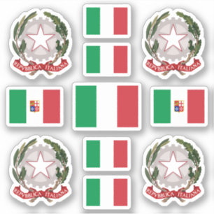 Italiaanse staatssymbolen / wapenschild en vlag sticker