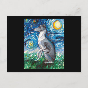 Italiaanse Sterrennacht van Greyhound Whippet Dog  Briefkaart