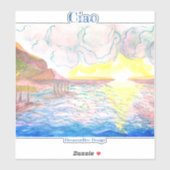 Italiaanse Sticker van de ZonnesetWaterverf (Vel)