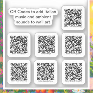 Italiaanse Stickers voor muziek en geluiden QR-cod