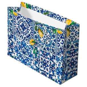 Italiaanse stijl, Mediterraan, mozaïek, blauw, cit Groot Cadeauzakje