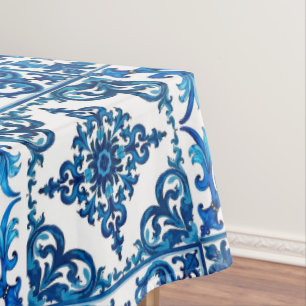 Italiaanse stijl, Mediterraan, mozaïek, blauw, Tafelkleed