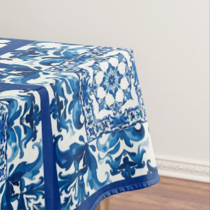 Italiaanse stijl, Mediterraan, mozaïek, blauw, Tafelkleed