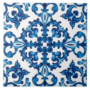 Italiaanse stijl, Mediterraan, mozaïek, blauw, Tegeltje