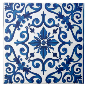 Italiaanse stijl, Mediterraan, mozaïek, blauw, Tegeltje