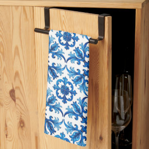 Italiaanse stijl, Mediterraan, mozaïek, blauw, Theedoek