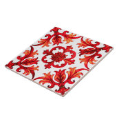 Italiaanse stijl, mozaïek, rood tegeltje (Zijkant)