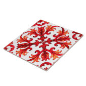 Italiaanse stijl, mozaïek, rood tegeltje (Zijkant)