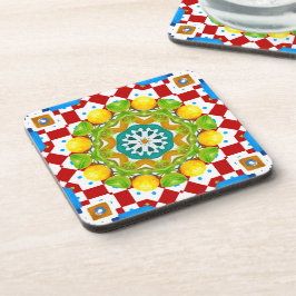 Italiaanse stijl, tegels, majolica All-Over Print Bier Onderzetter
