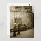 Italiaanse straat in het briefkaart sepia (Voorkant / Achterkant)