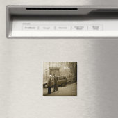 Italiaanse straatbeeld vierkante magneet met tekst (Insitu (Vaatwasser))