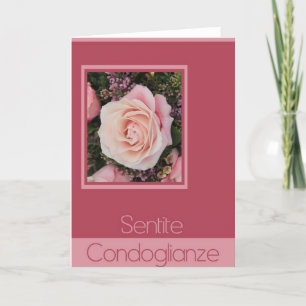 Italiaanse sympathie rozen - sentite condoglianze kaart