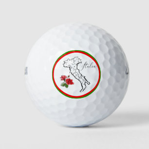 *~*  Italiaanse taal Italië Italia Kaart Roos Golfballen
