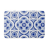Italiaanse tegels, majolica, blauw en wit patroon badmat (Voorkant)
