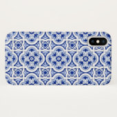 Italiaanse tegels, majolica, blauw en wit patroon  Case-Mate iPhone case (Achterkant (horizontaal))