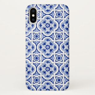 Italiaanse tegels, majolica, blauw en wit patroon  iPhone x hoesje