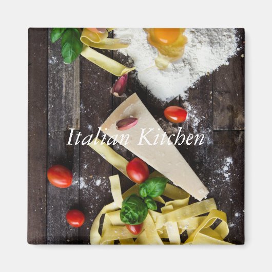 Italiaanse tekst over voedsel personaliseren magneet (Voorkant)