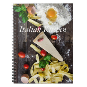 Italiaanse tekst over voedsel personaliseren notitieboek