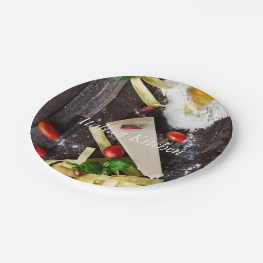 Italiaanse tekst over voedsel personaliseren papieren bordje (Gekanteld)