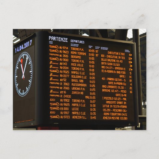 Italiaanse treinbestemmingen - Milano Centrale Briefkaart (Voorkant)