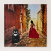 Italiaanse Tuxedo Cat Fine Art Painingpuzzel Legpuzzel (Verticaal)