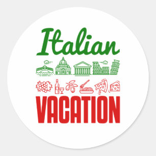 Italiaanse Vacature Italië Reisbrug Souvenir Ronde Sticker