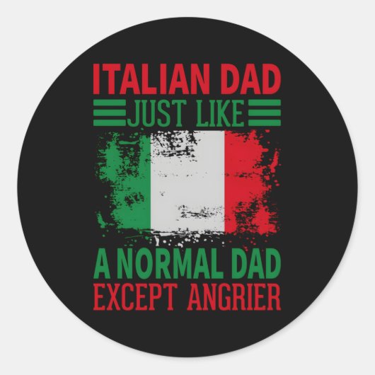 Italiaanse vader net als een normale vader behalve ronde sticker (Voorkant)