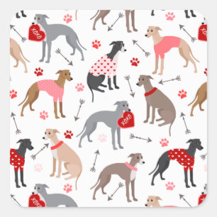 Italiaanse Valentijn Pattern Square Sticker