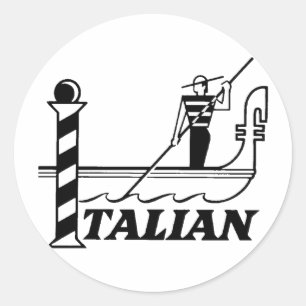 Italiaanse Venetiaanse Gondola Ronde Sticker
