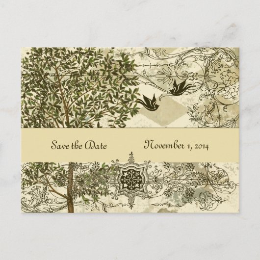  Italiaanse Verdigris Save the Date Aankondigingskaart (Voorkant)