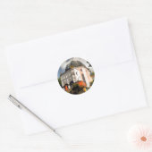 ITALIAANSE VILLAGE WALES RONDE STICKER (Envelop)