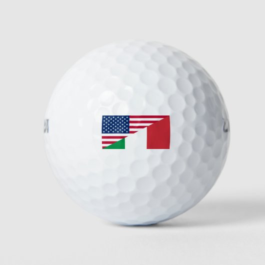 Italiaanse vlag Amerikaanse pride Golfballen (Voorkant)