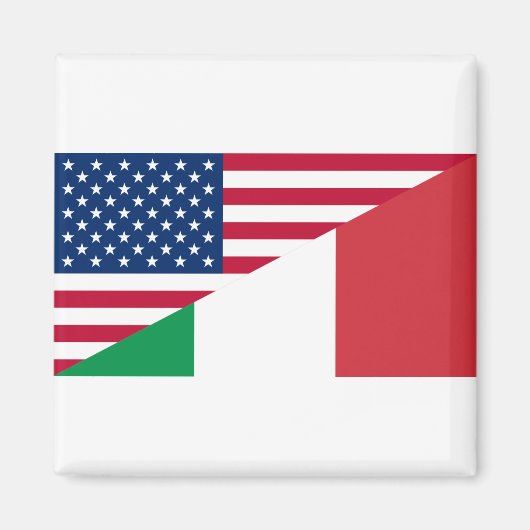 Italiaanse vlag Amerikaanse pride Magneet (Voorkant)
