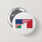 Italiaanse vlag Amerikaanse pride Ronde Button 5,7 Cm (Voorkant /achterkant)