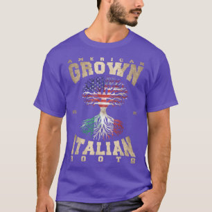Italiaanse vlag Amerikaanse rode nostalgische rots T-shirt