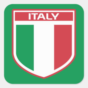 Italiaanse vlag/badge-ontwerp vierkante sticker