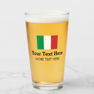 Italiaanse vlag bier glas cadeau met aangepaste te