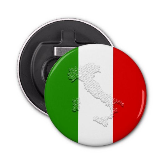 Italiaanse vlag button flesopener (Voorkant)