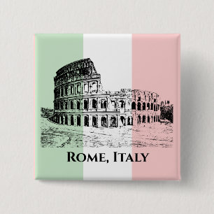Italiaanse vlag Colosseum Design Button