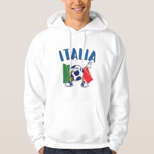 Italiaanse vlag Dabbing Voetbal Hoodie (Voorkant)