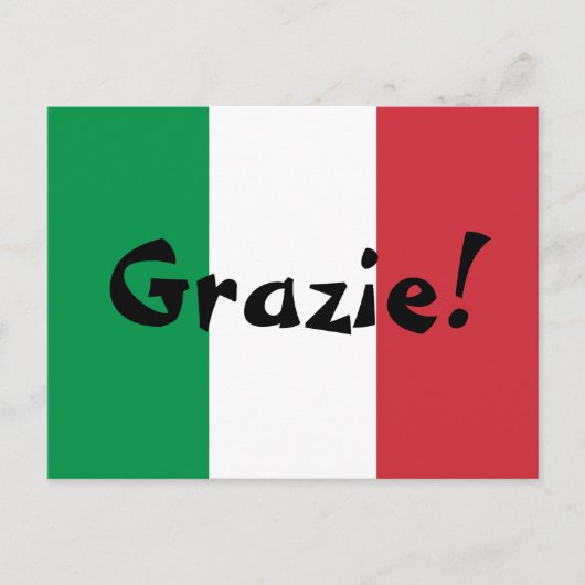 Italiaanse Vlag Dank U Briefkaart (Voorkant)