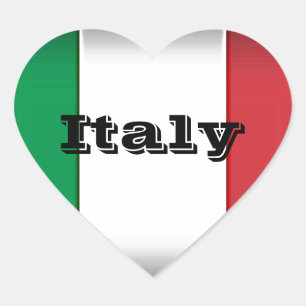 Italiaanse vlag Donkere rand Hart Sticker