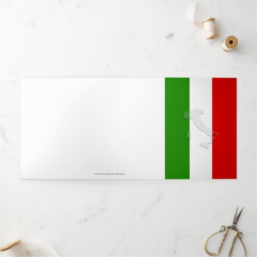 Italiaanse vlag drieluik kaart (Buitenkant)