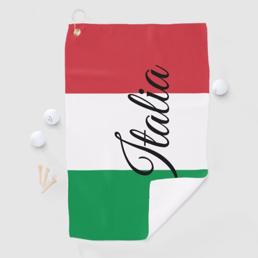 Italiaanse vlag en Italiaanse golfvakantie/sport I Golfhanddoek (Insitu)
