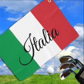 Italiaanse vlag en Italiaanse golfvakantie/sport I Golfhanddoek