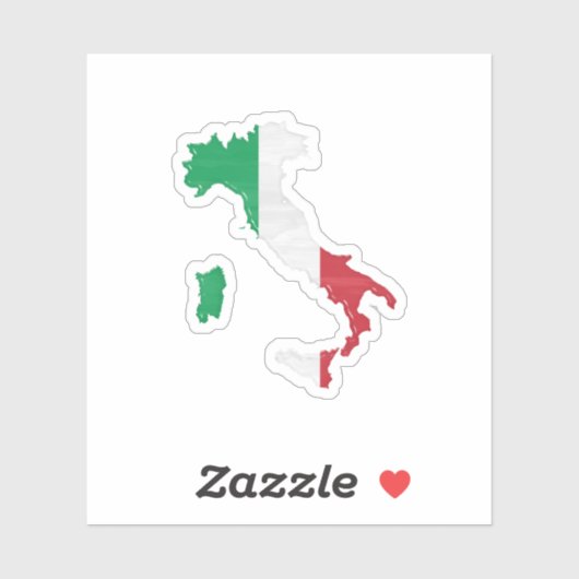 Italiaanse vlag en kaart sticker (Vel)